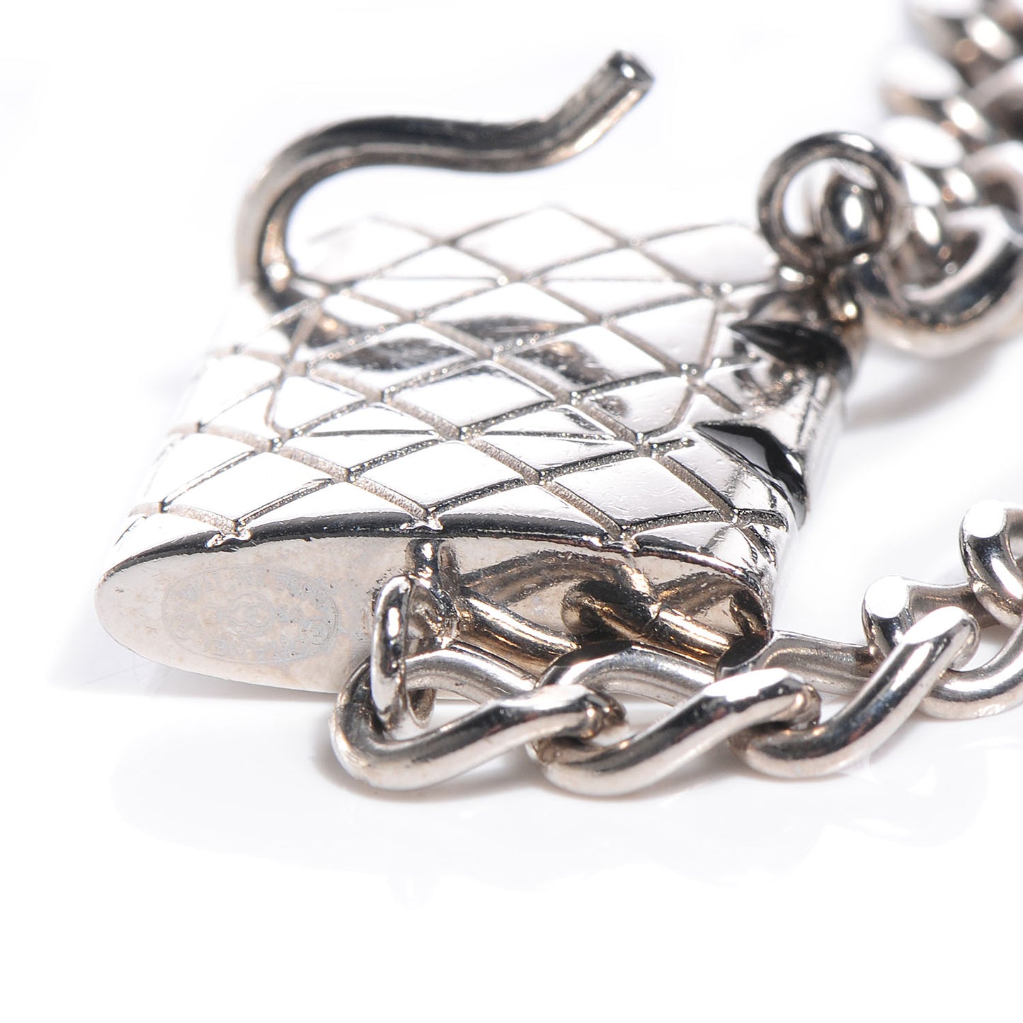 Enamel CC Cambon Chain Belt Silver Black