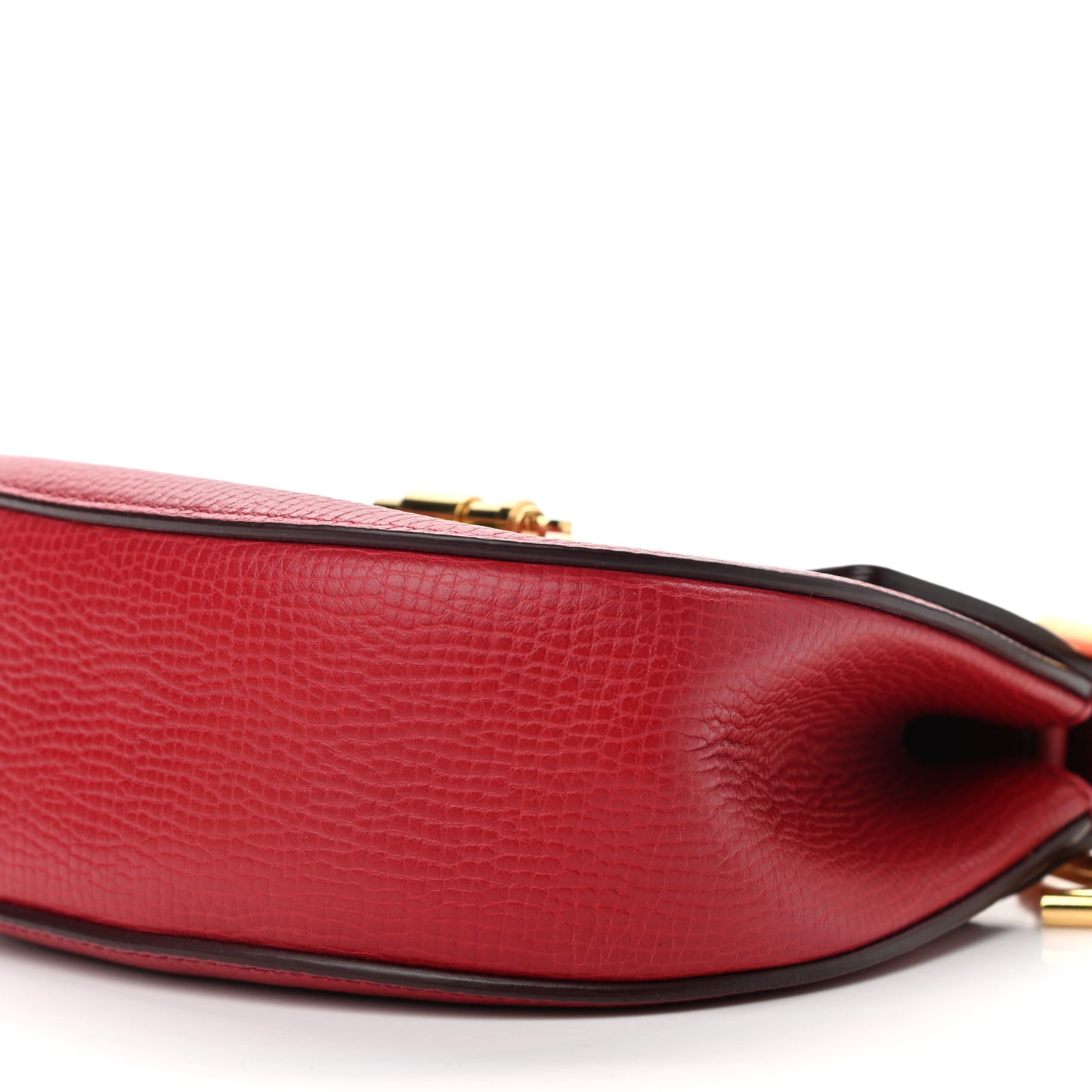 Grained Calfskin Lambskin Mini Bi-Color Drew Shoulder Bag Red