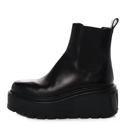 Valentino Garavani Calfskin VLOGO Uniqueform Chelsea 55/85mm Flatform Ankle Boots 41 Black 1 of 11