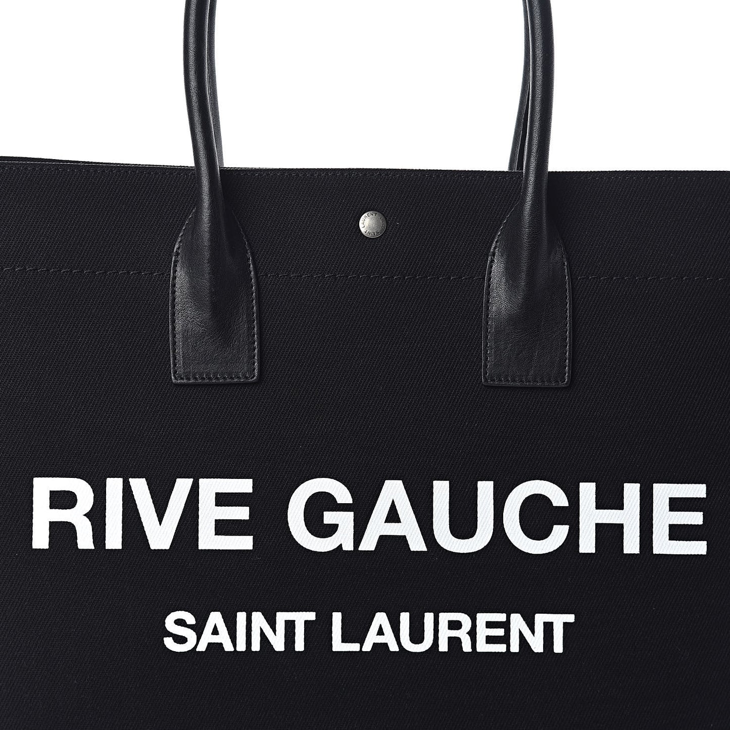 Linen Calfskin Rive Gauche Tote Black