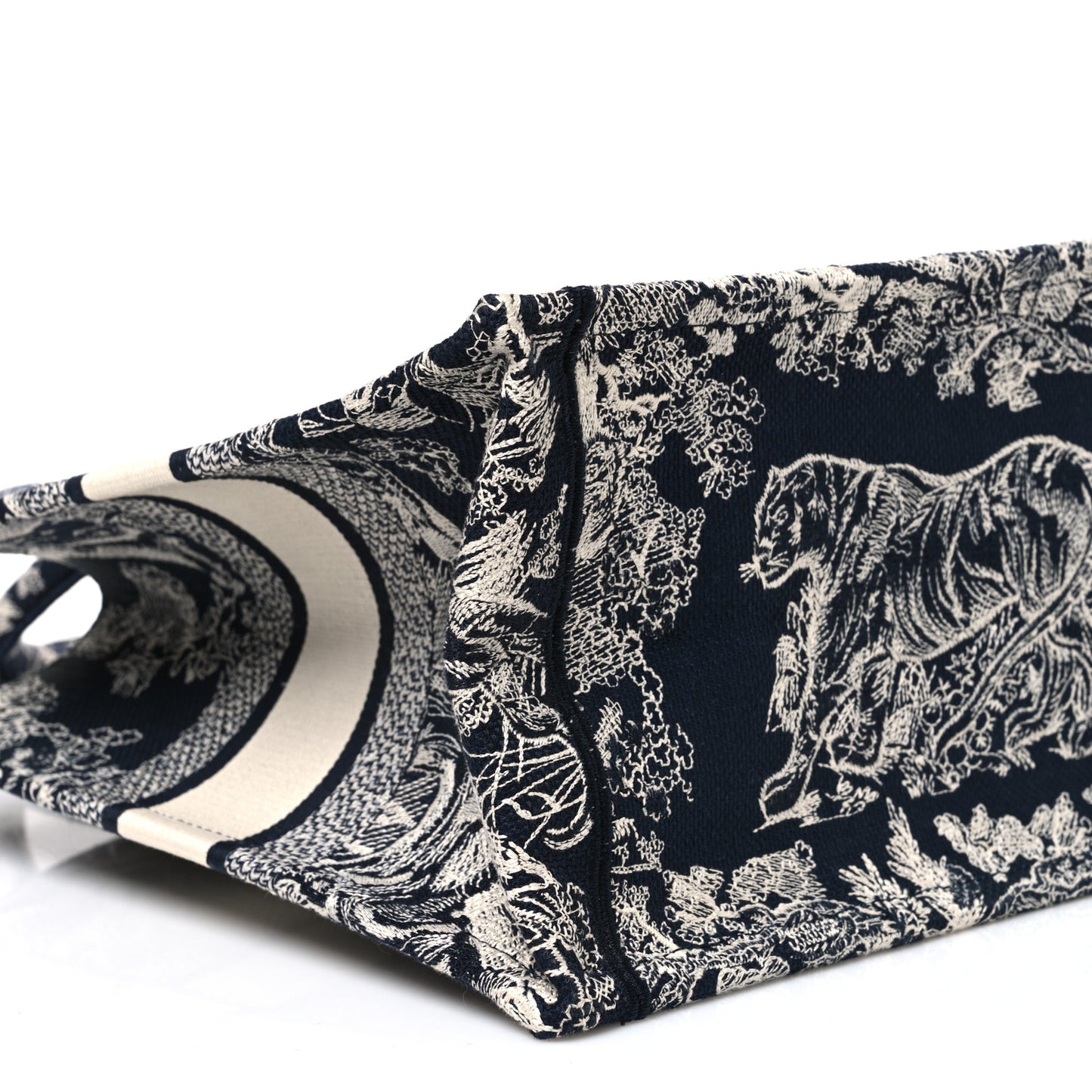 Canvas Embroidered Medium Dioriviera Toile De Jouy Reverse Book Tote Blue