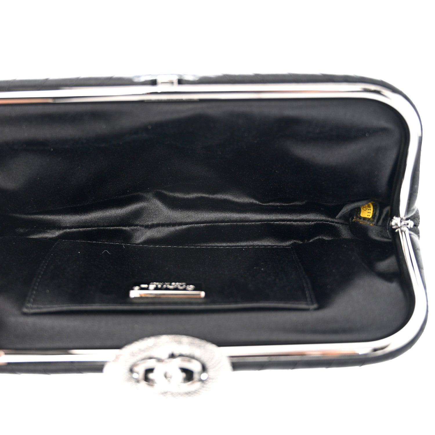 Chanel Satin Chevron Quilted Clutch Black 5 of 8