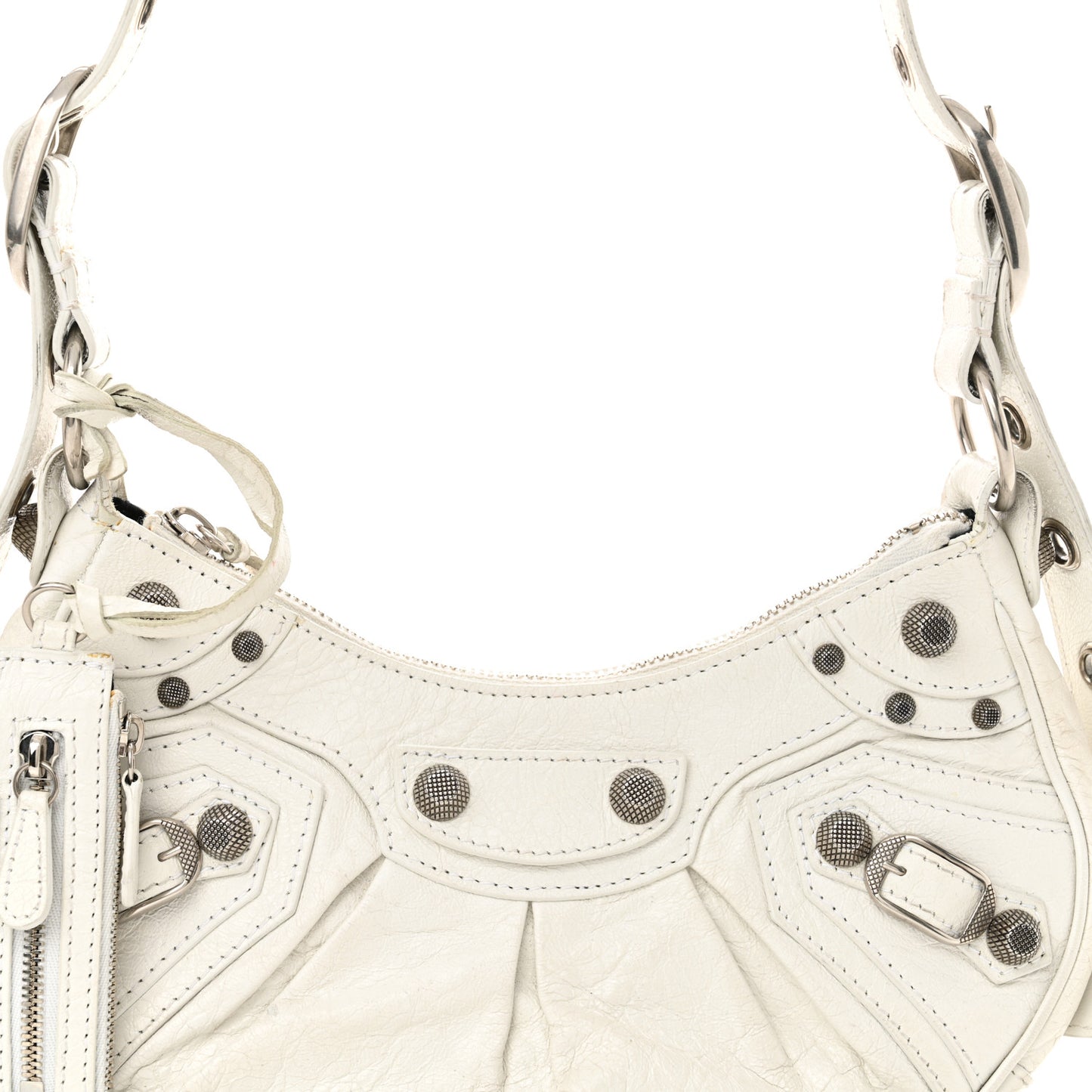 Agneau Arena Le Cagole Shoulder Bag XS Optic White