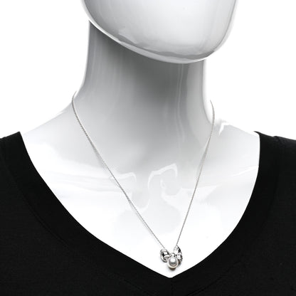 Mikimoto 18K White Gold Diamond Akoya Pearl Jeux de Rubans Pendant Necklace 2 of 5