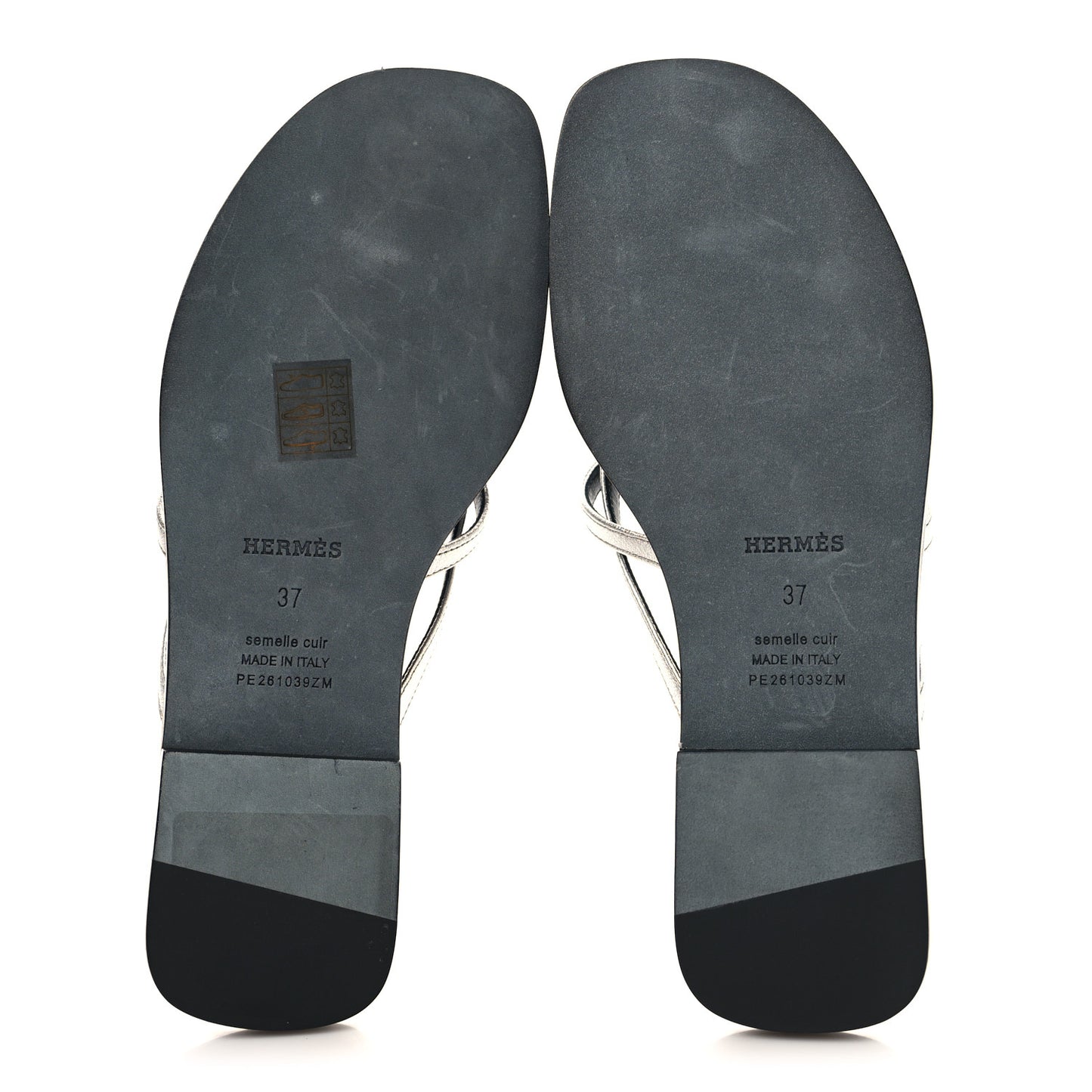 Metallic Goatskin Miss Sandals 37 Gris Argente
