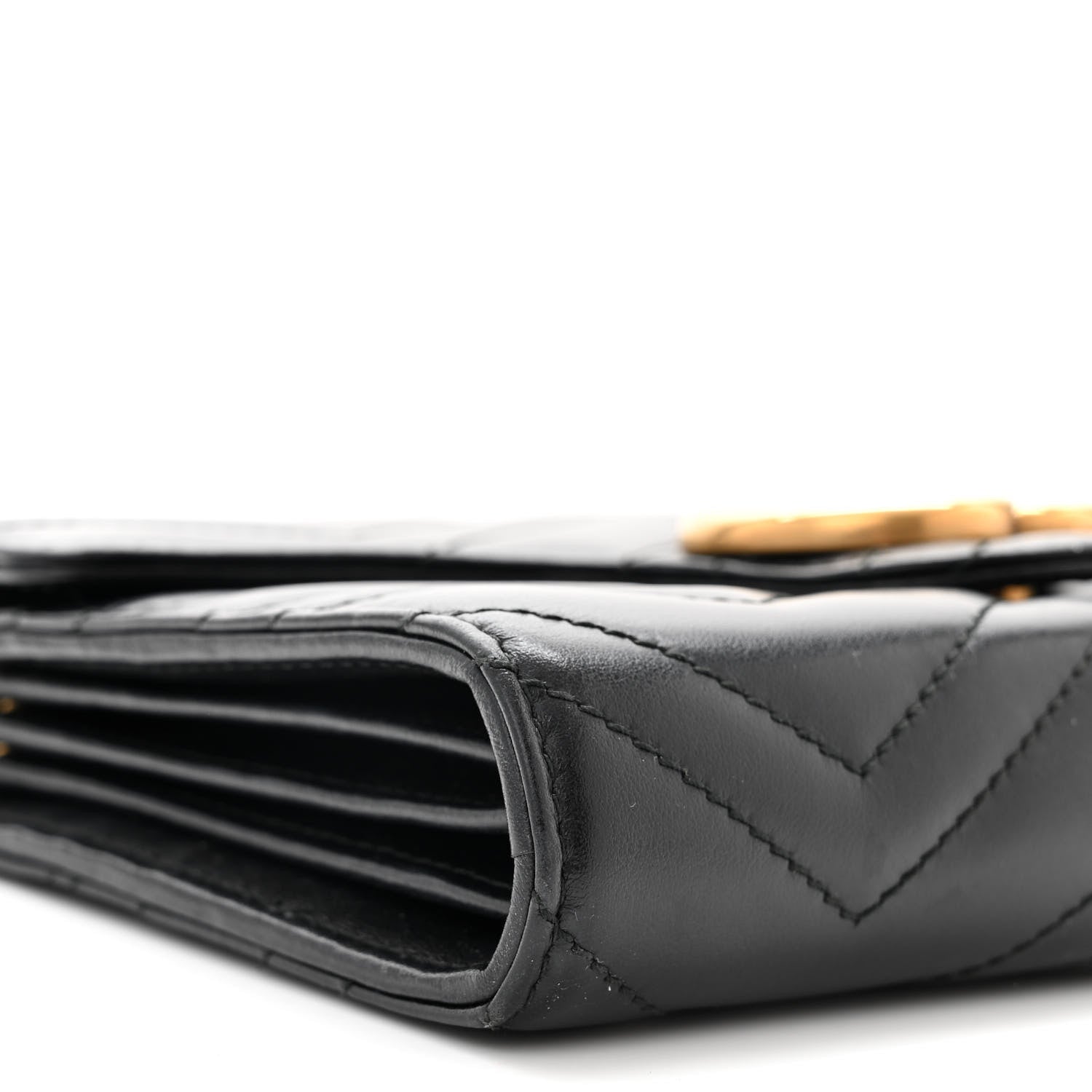 Gucci Calfskin Matelasse GG Marmont Chain Wallet Black 11 of 13