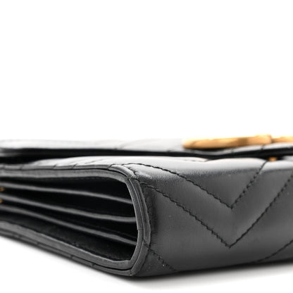 Gucci Calfskin Matelasse GG Marmont Chain Wallet Black 11 of 13
