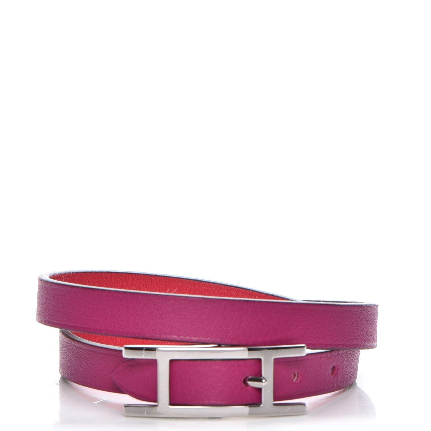 Hermes Swift Behapi Double Tour Reversible Bracelet T3 Rose Pourpre Rose Extreme 1 of 7