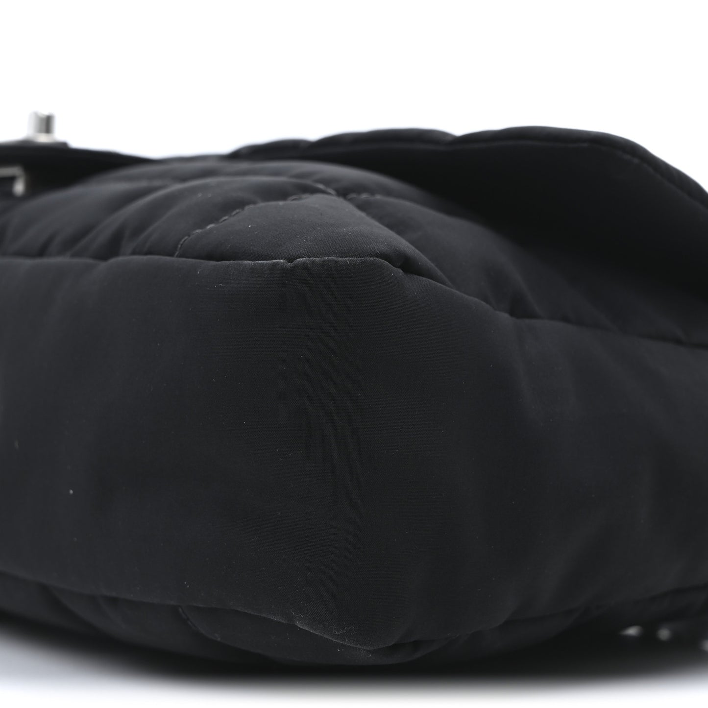 Nylon Square Quilted Flap Black