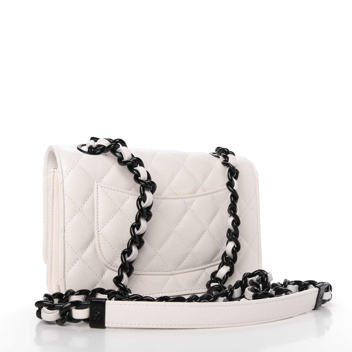 Chanel Caviar Quilted My Everything Wallet On Chain WOC White 3 of 12