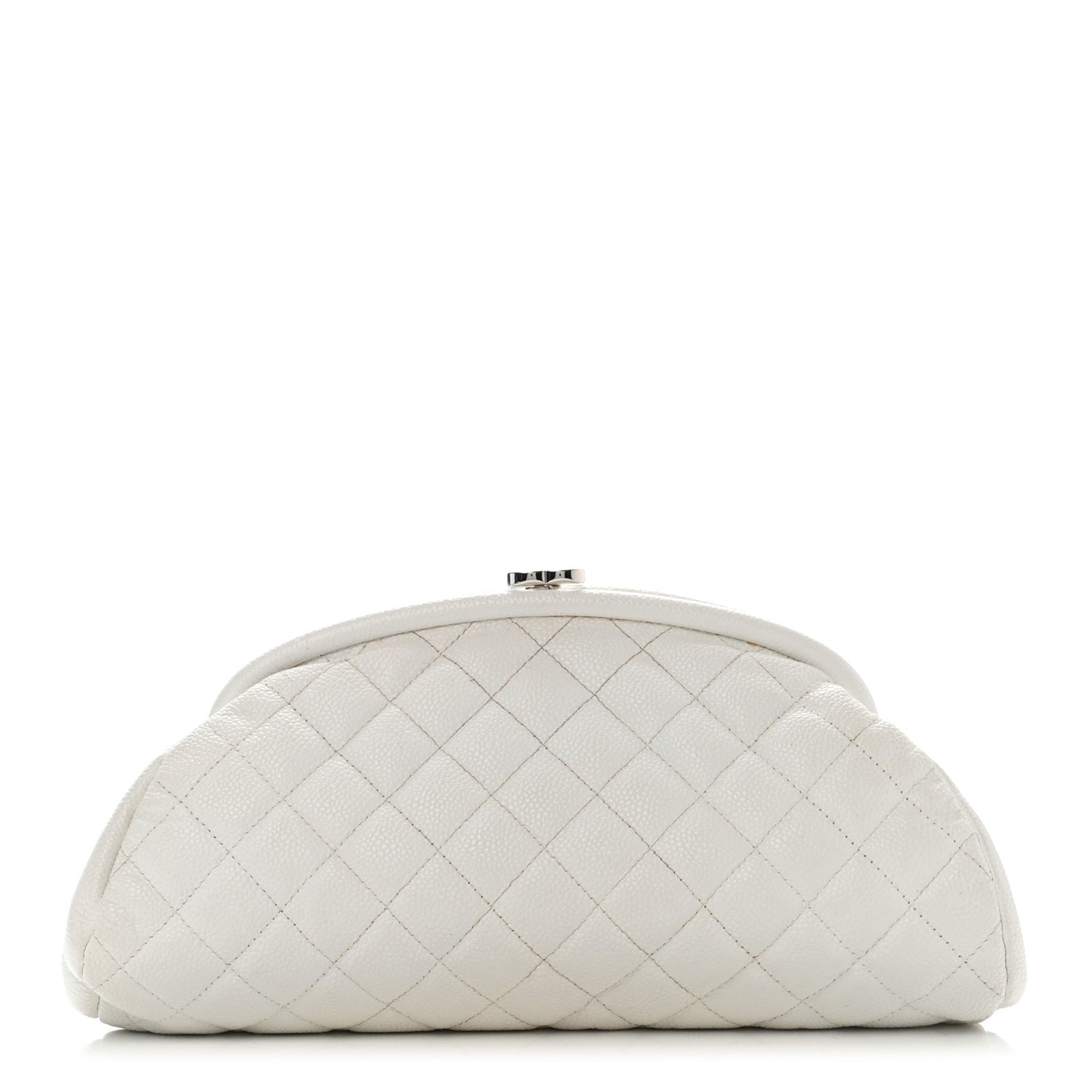 Caviar Quilted Timeless Clutch White