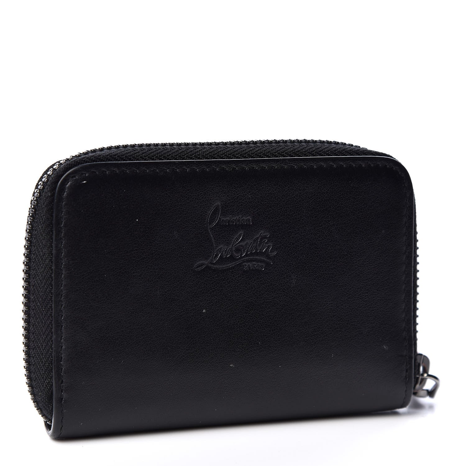 Christian Louboutin Calfskin Spiked Panettone Coin Purse Black 2 of 9