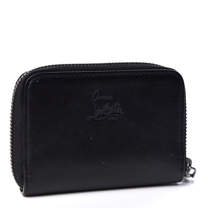 Christian Louboutin Calfskin Spiked Panettone Coin Purse Black 2 of 9
