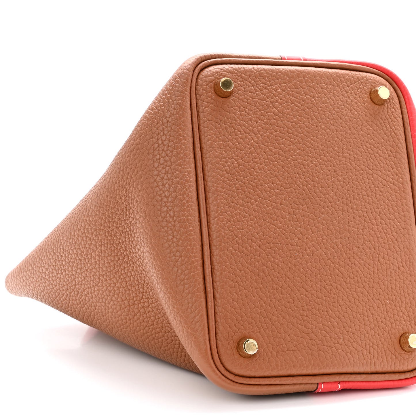 Taurillon Clemence Casaque Picotin Lock 18 PM Gold Rouge De Coeur