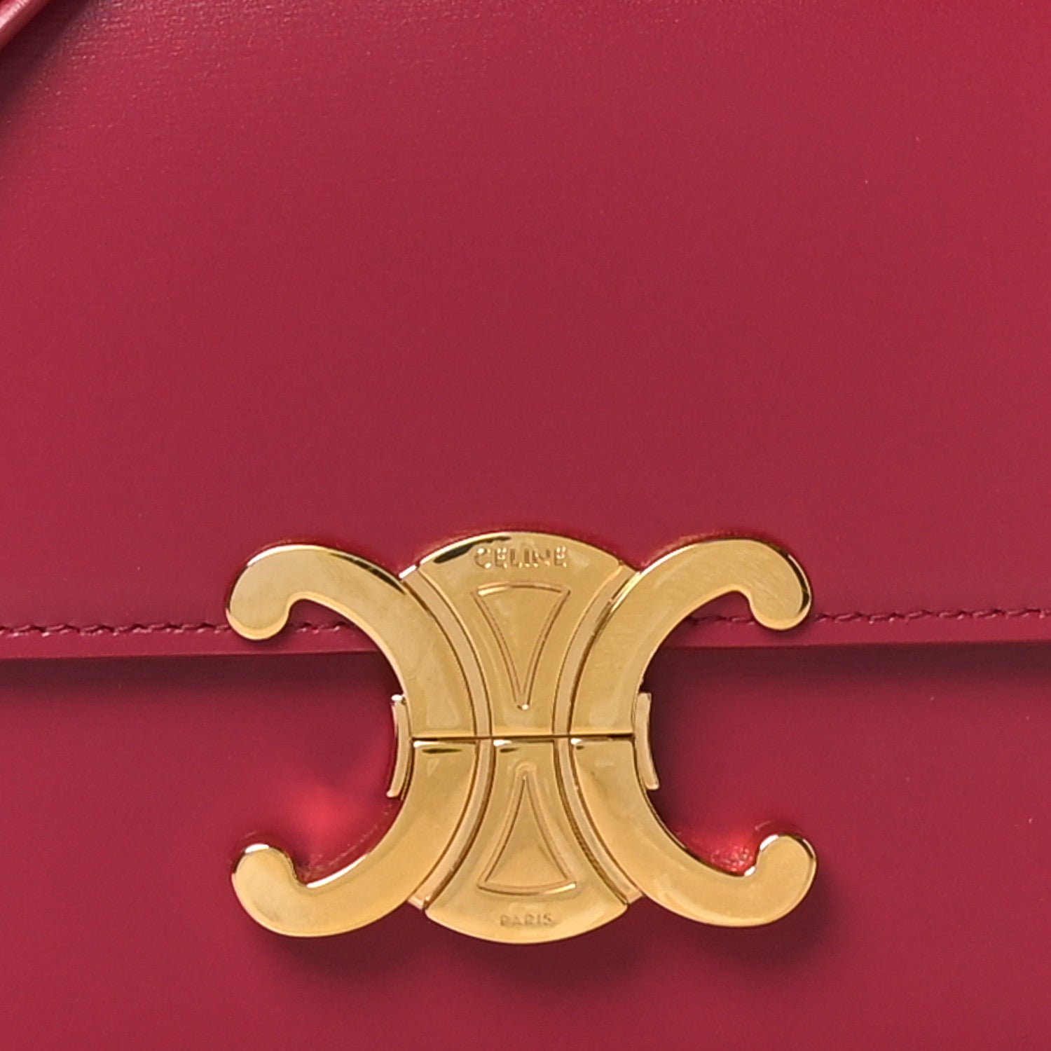 Celine Shiny Calfskin Teen Triomphe Carmin 7 of 9