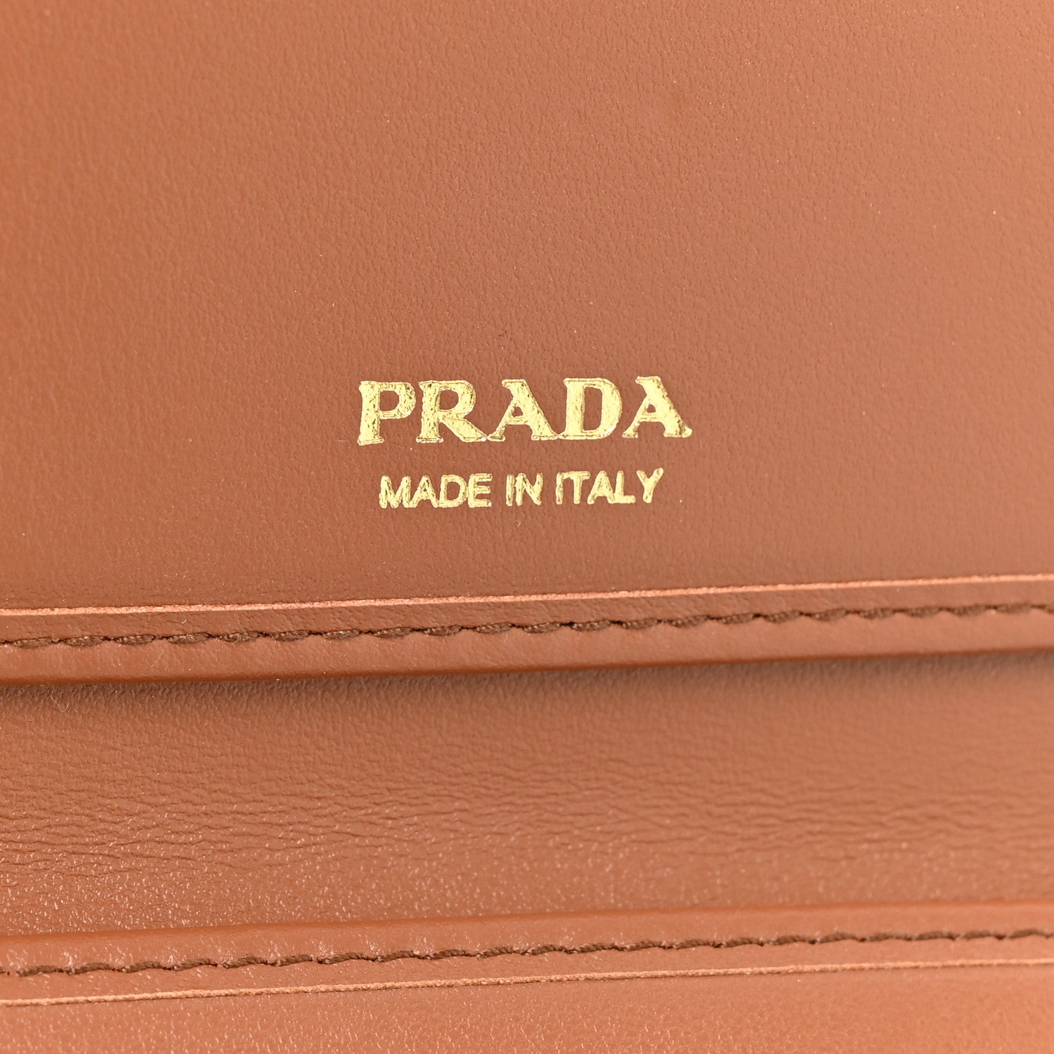 Prada Calfskin Small Triangle Wallet Cognac 6 of 10