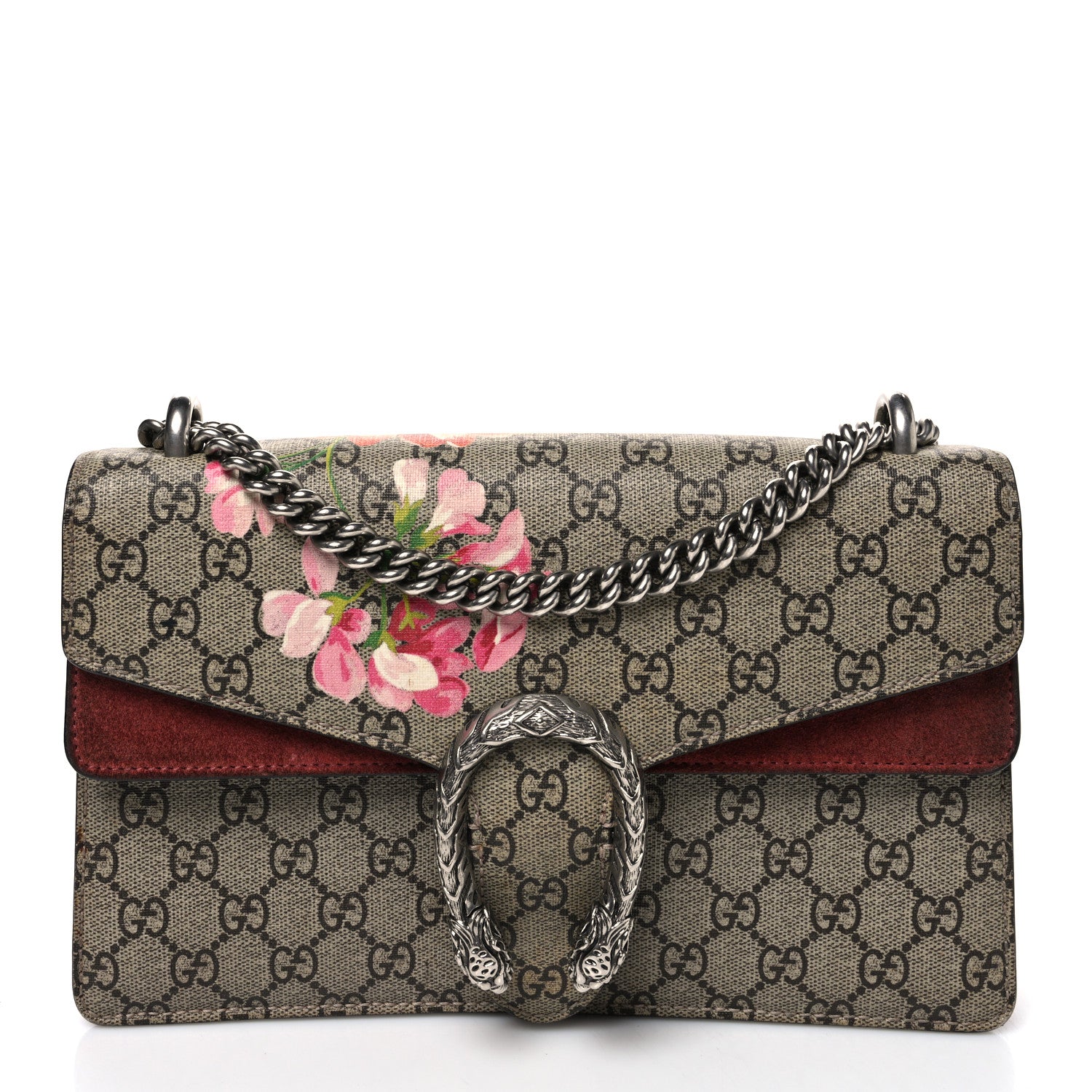 Gucci GG Supreme Monogram Blooms Small Dionysus Shoulder Bag Beige Multicolor Dry Rose 1 of 11