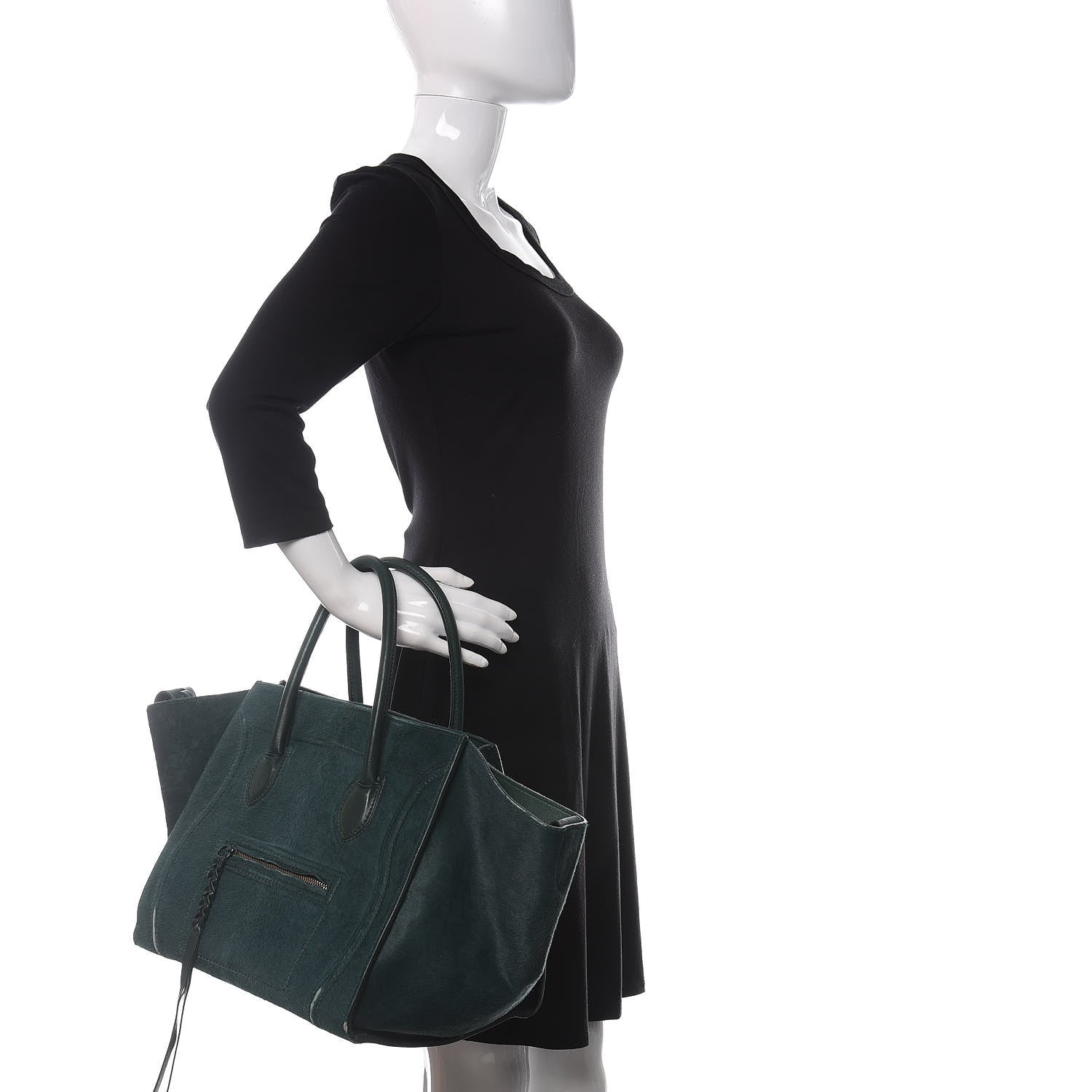 Celine Pony Hair Small Phantom Luggage Jade 2 of 24