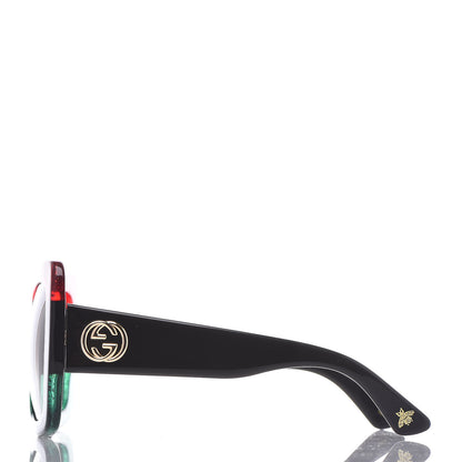 Gucci Square Frame GG0083S Sunglasses Glitter Red Black Green 2 of 6