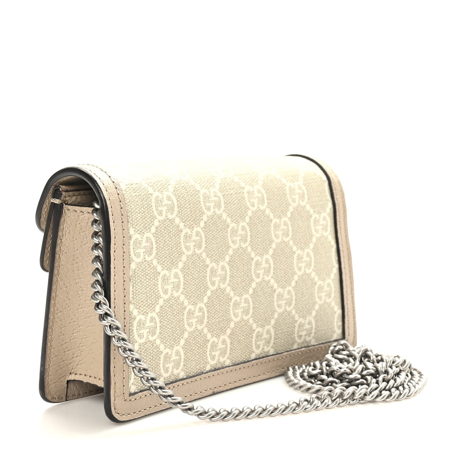Gucci GG Supreme Monogram Textured Dollar Calfskin Super Mini Dionysus Shoulder Bag Beige Mystic White Oatmeal 3 of 9
