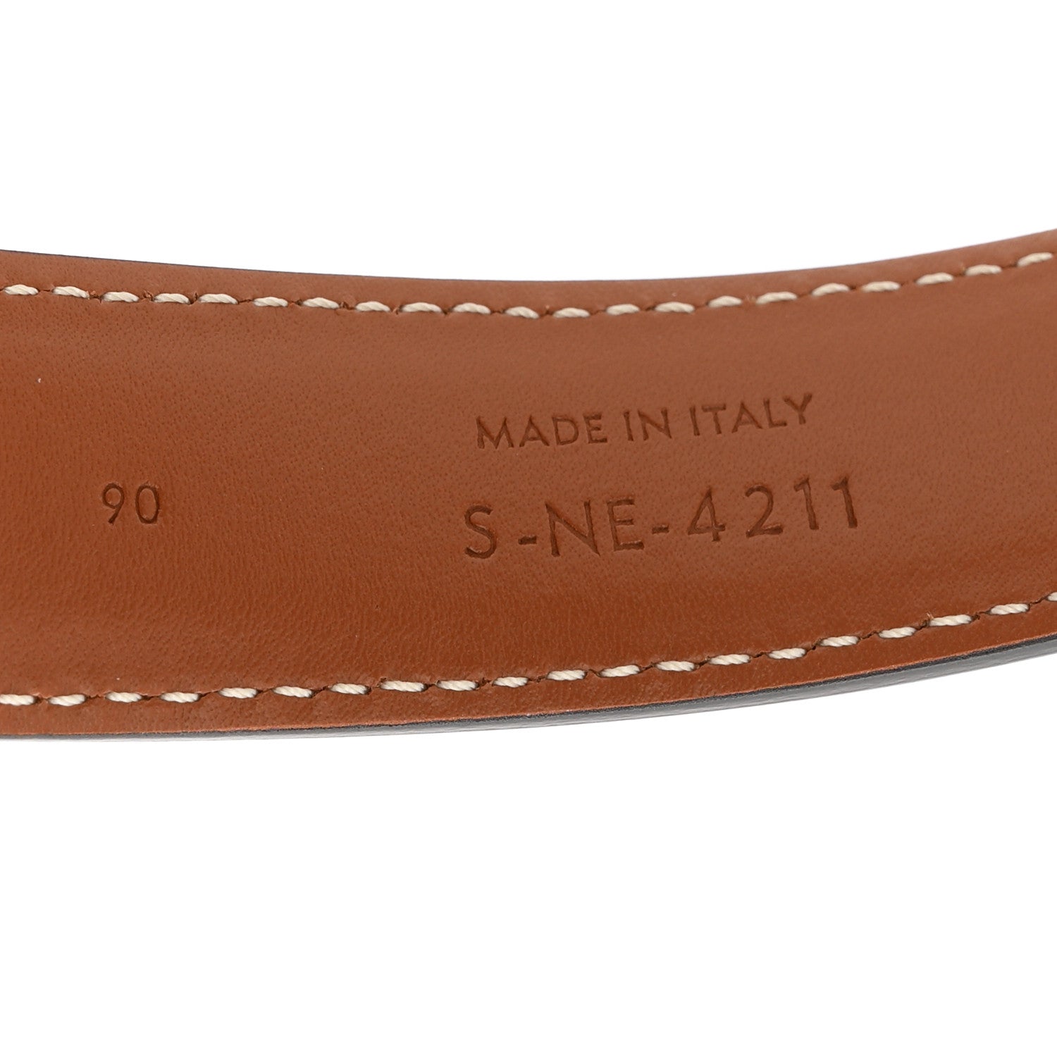 Celine Canvas Calfskin Medium 25mm Triomphe 90 36 Belt Tan 4 of 7