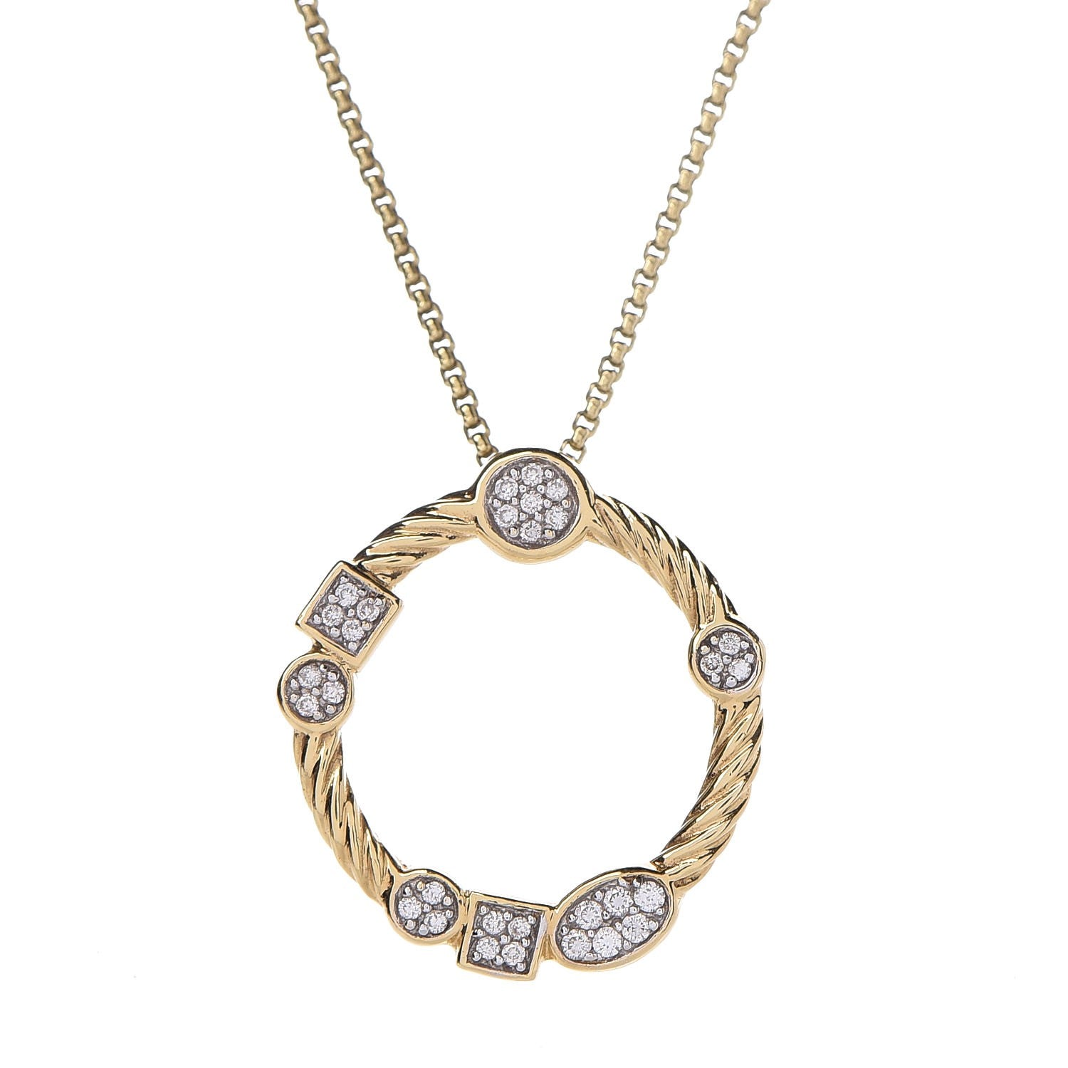 David Yurman 18K Yellow Gold Diamond Confetti Necklace 4 of 6