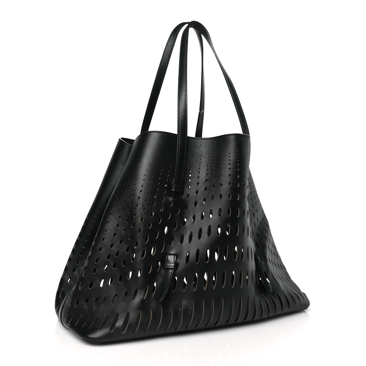 Alaia Calfskin Laser Cut Mina 32 Bag Black 4 of 9