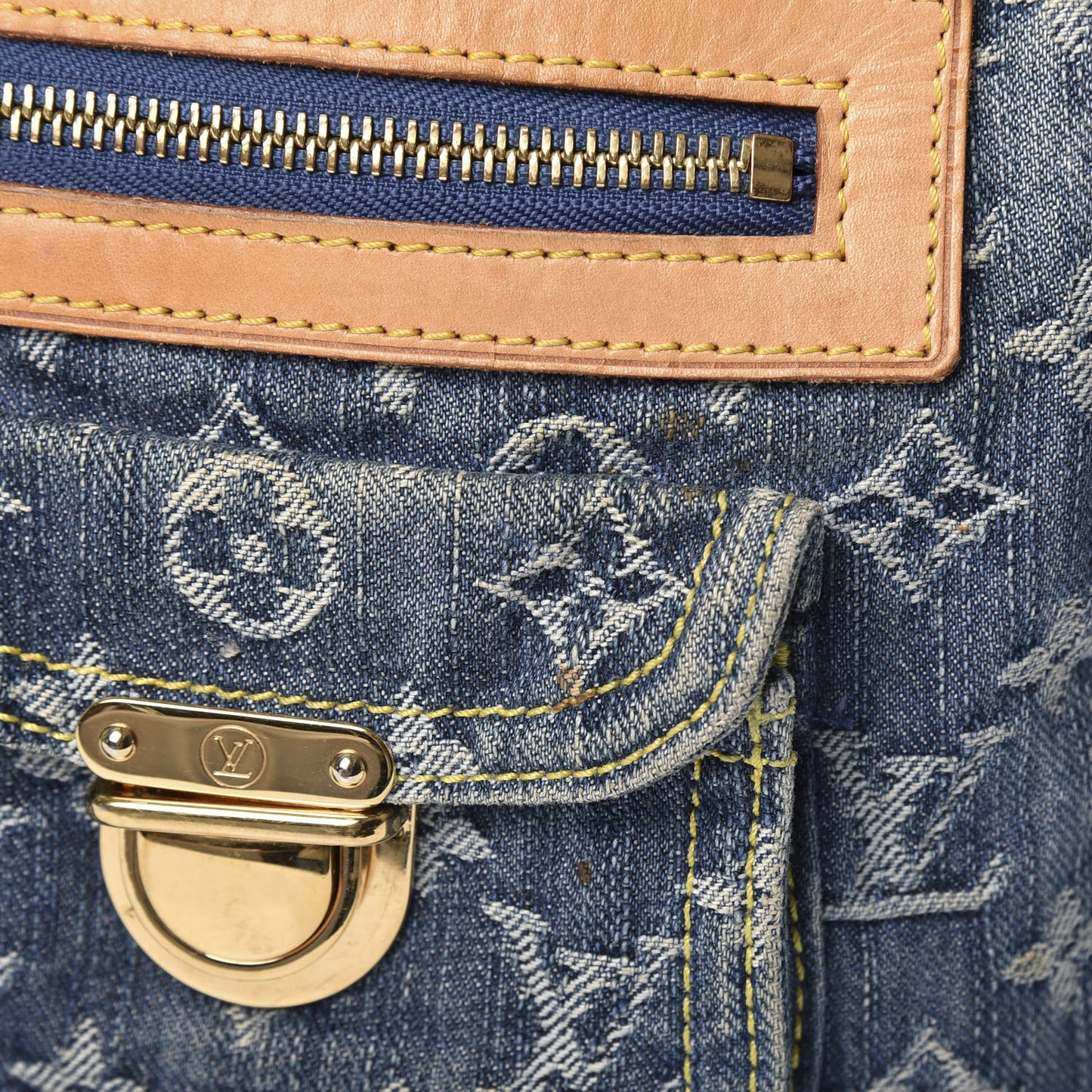 Monogram Denim Baggy PM Blue