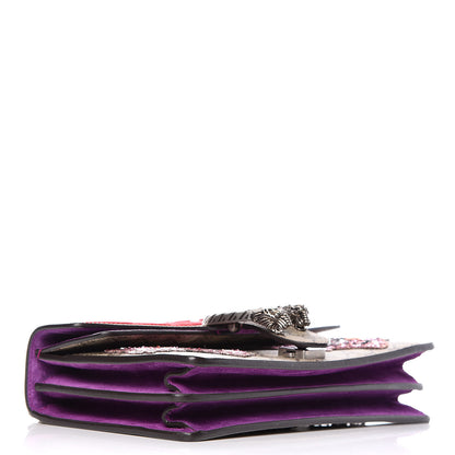 Gucci GG Supreme Monogram Embroidered Small Dionysus Shoulder Bag Purple 4 of 10