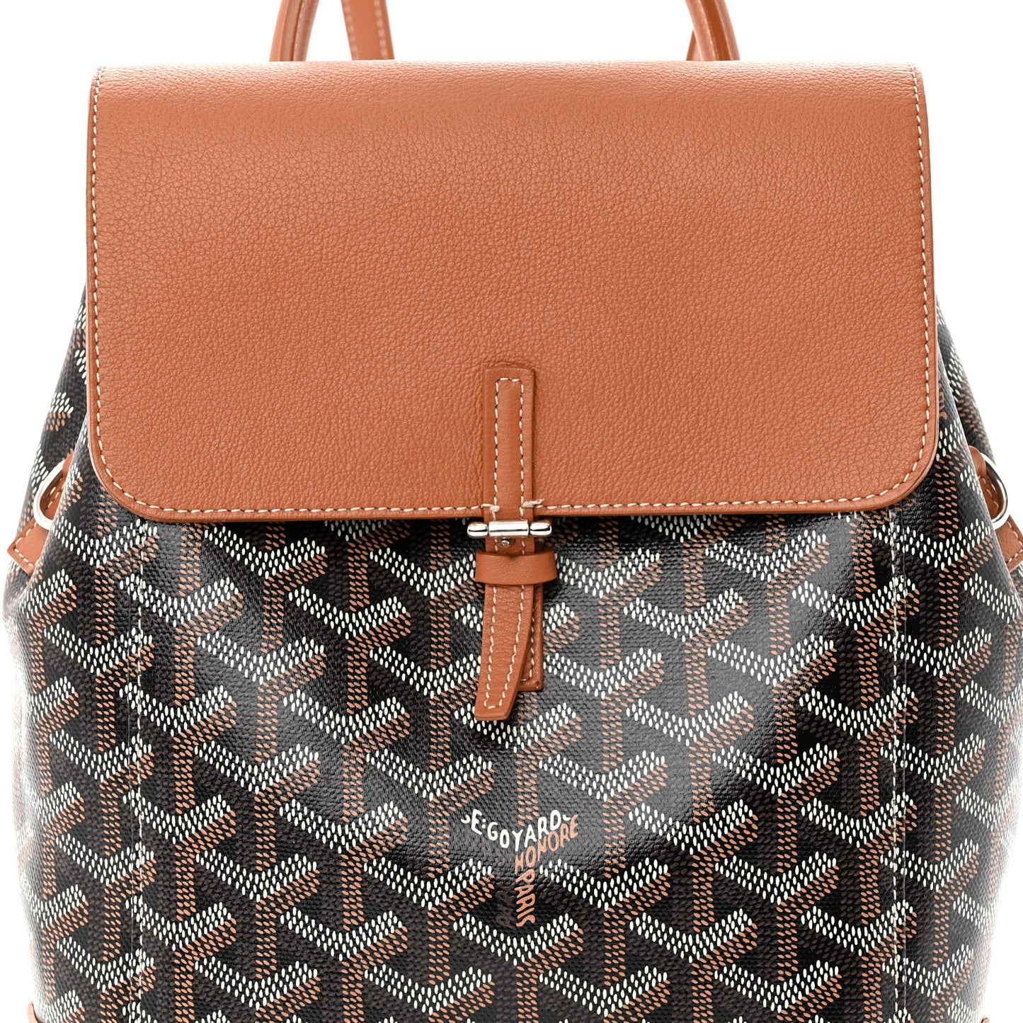 Goyardine Calfskin Mini Alpin Backpack Black Gold