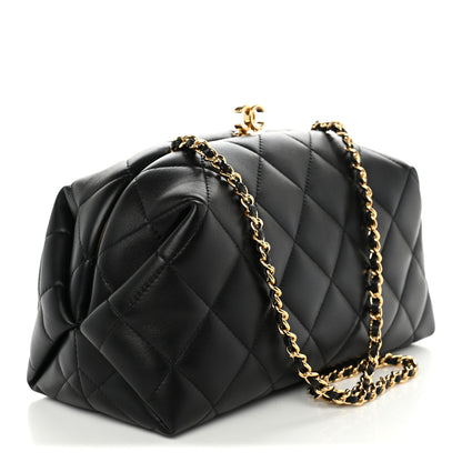 Chanel Lambskin Quilted Clutch With Chain Black 3 of 10