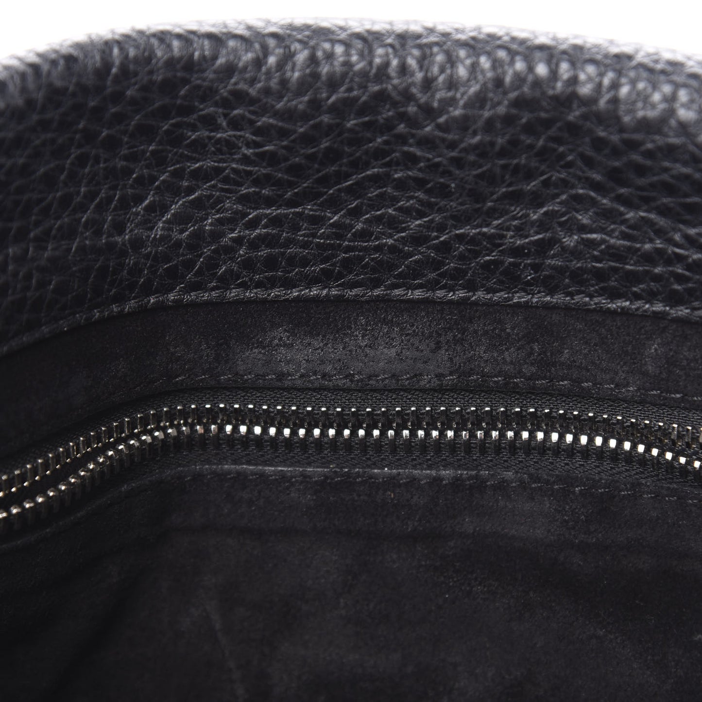 Pebbled Calfskin Small Courier Black