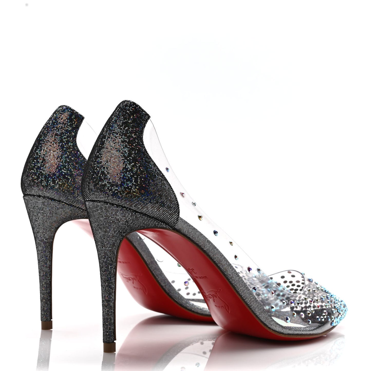 PVC Glitter Degrastrass 85 Pumps 38 Silver