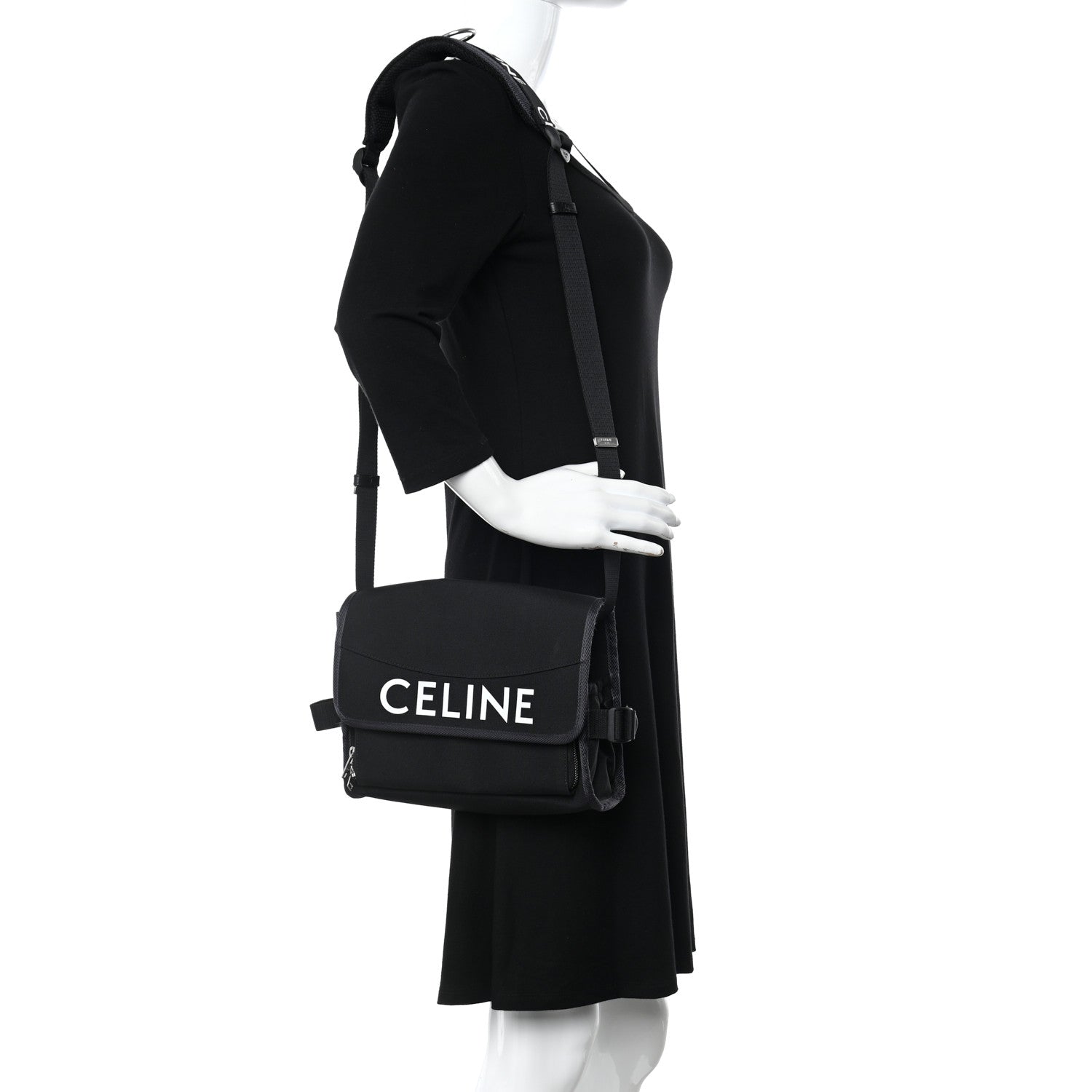 Celine Canvas Small Trekking Messenger Bag Black 3 of 14
