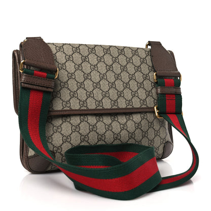 Gucci GG Supreme Monogram Web Neo Vintage Double Flap Messenger Bag Beige New Acero 3 of 9