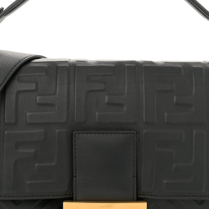 Fendi Nappa FF 1974 Embossed Large Baguette Black 8 of 13