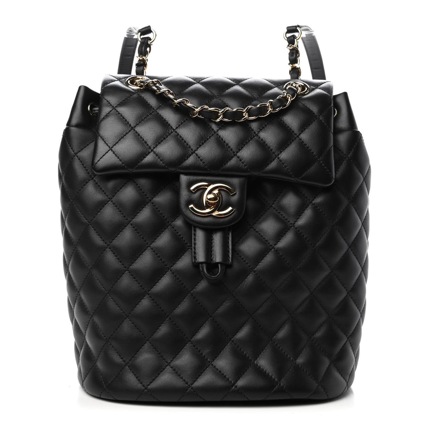 Lambskin Quilted Small Urban Spirit Backpack Black