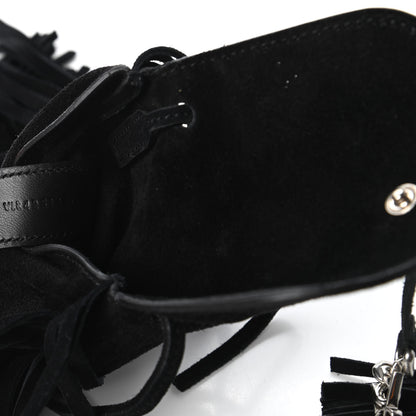 Saint Laurent Suede Fringe Toy Monogram Anita Crossbody Bag Black 9 of 10
