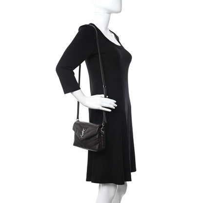 Saint Laurent Calfskin Y Quilted Monogram Toy Loulou Monogram Crossbody Bag Black Tulipe 2 of 10