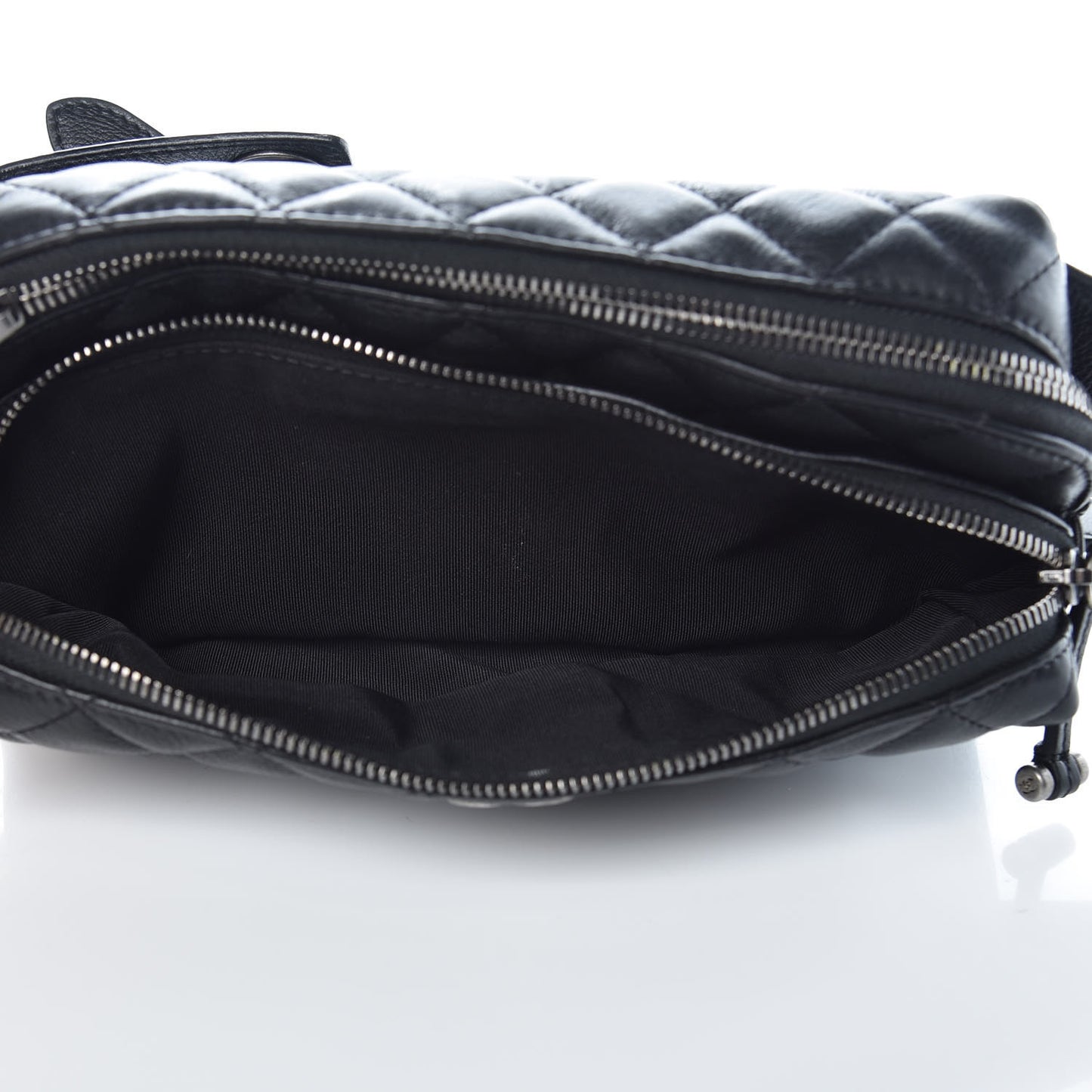 Calfskin Quilted Waist Bag Black