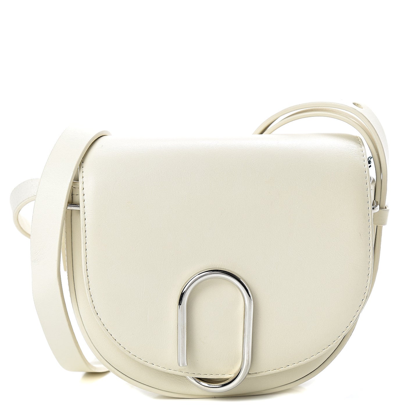 3.1 Calfskin Alix Saddle Crossbody Bag Off White