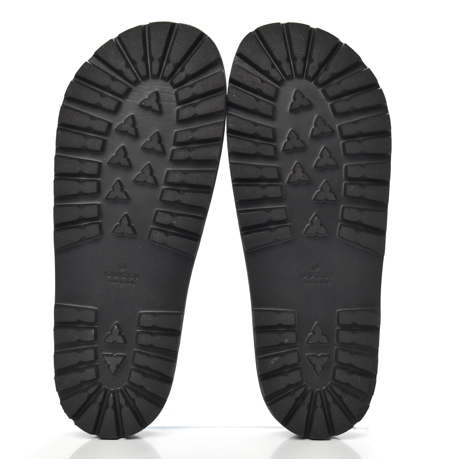 Gucci Rubber Web Mens Lug Sole Slide Sandals 12 Black Green Red 5 of 10