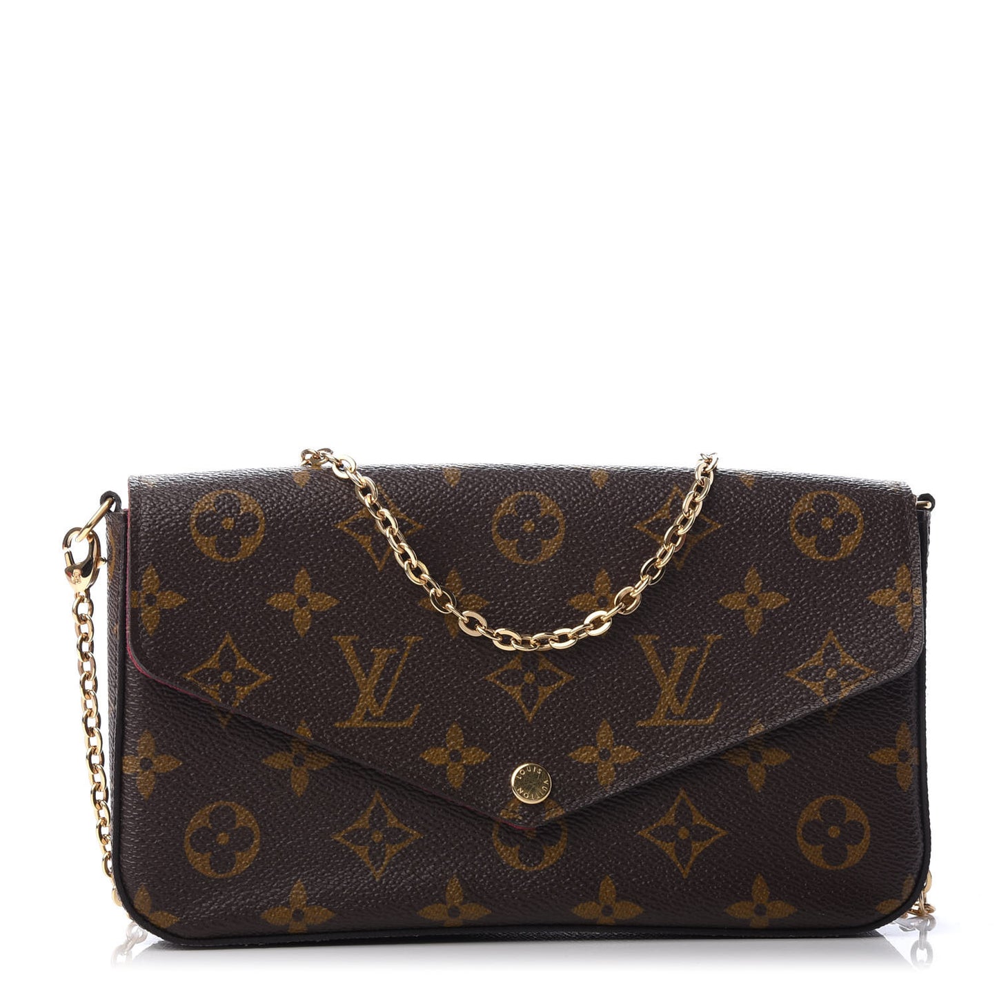 Monogram Pochette Felicie Chain Wallet Fuchsia