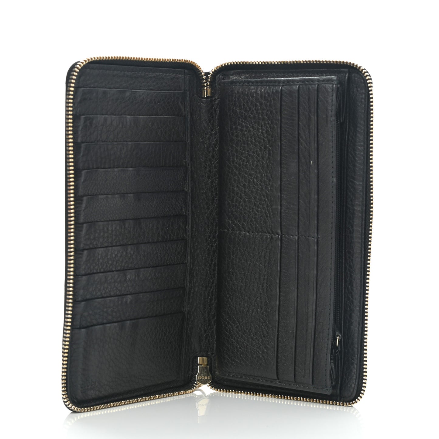 Pebbled Calfskin Soho Zip Around Wallet Black
