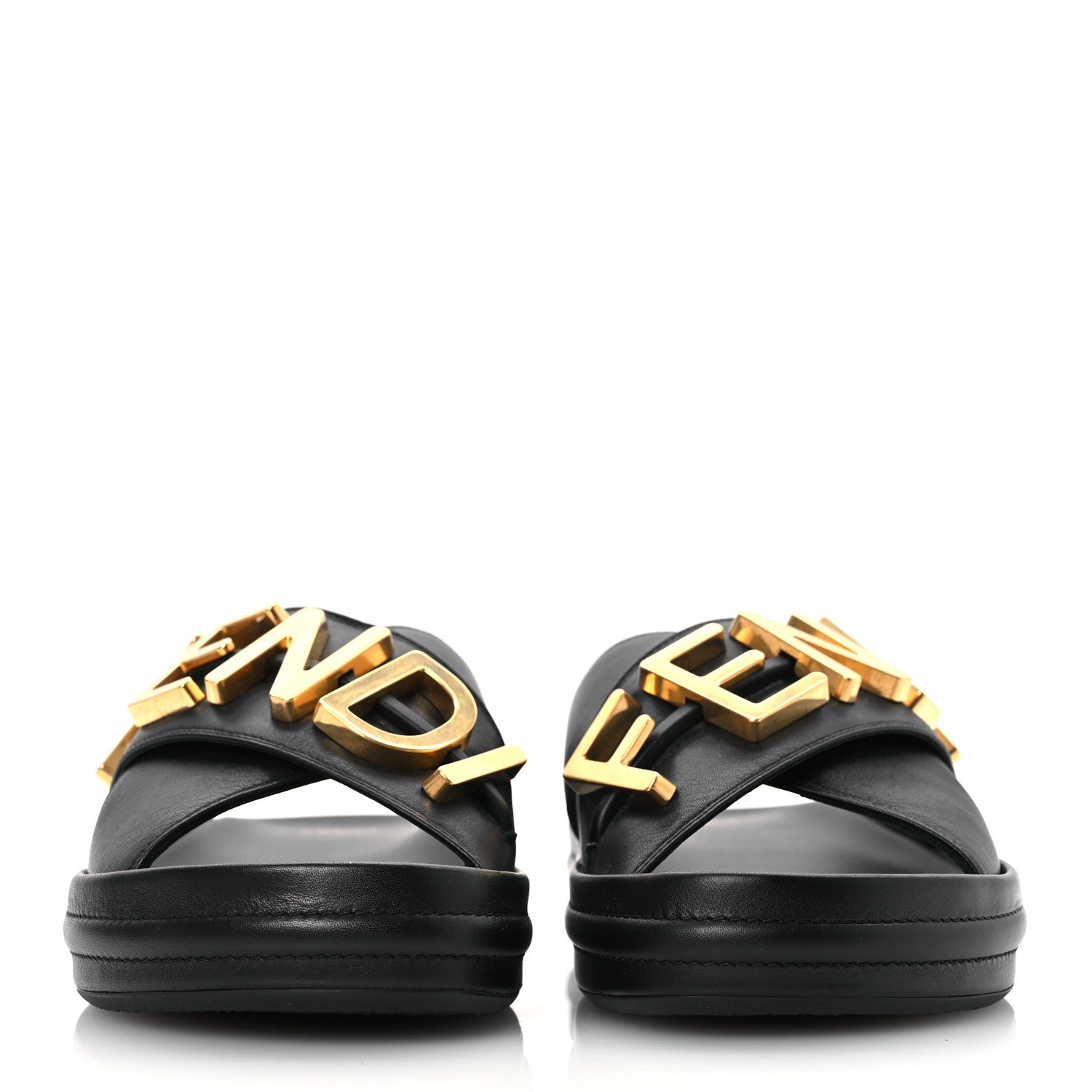 Fendi Vitello Womens Fendigraphy Slide Sandals 38.5 Black 3 of 13