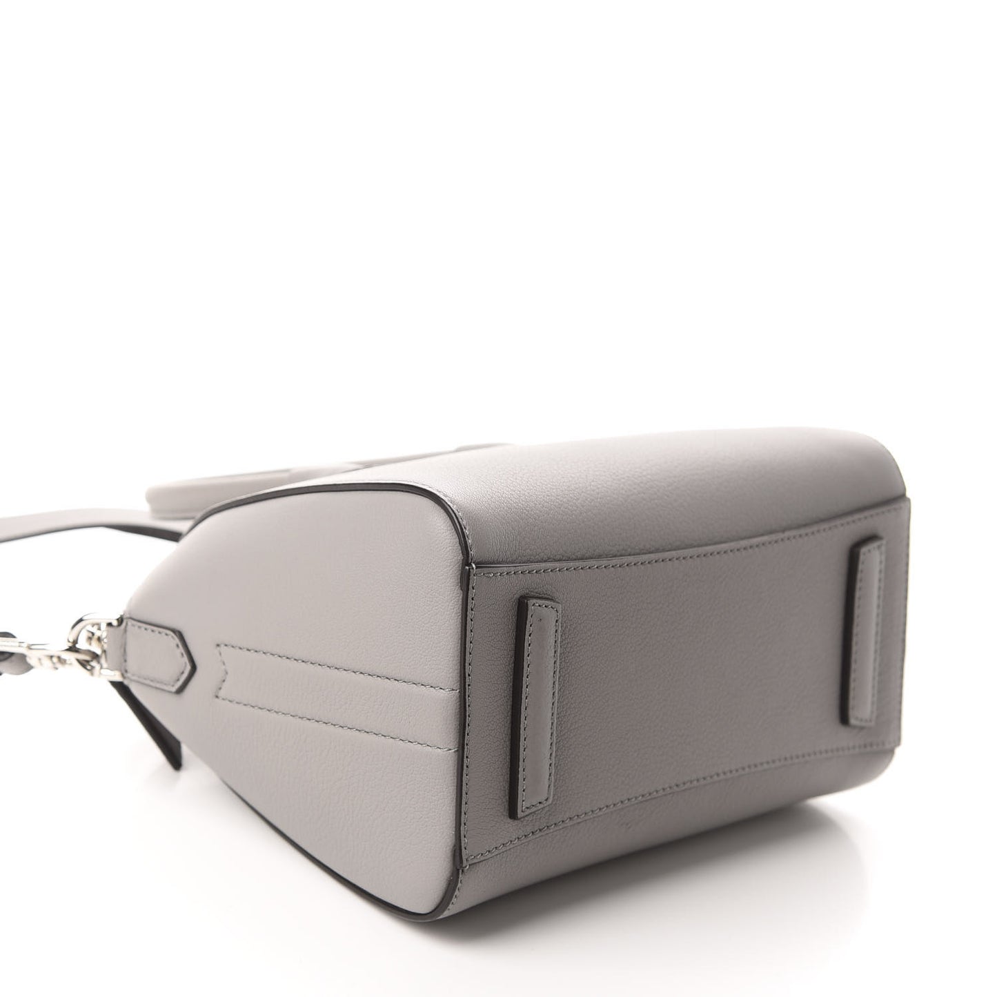 Sugar Goatskin Mini Antigona Pearl Grey