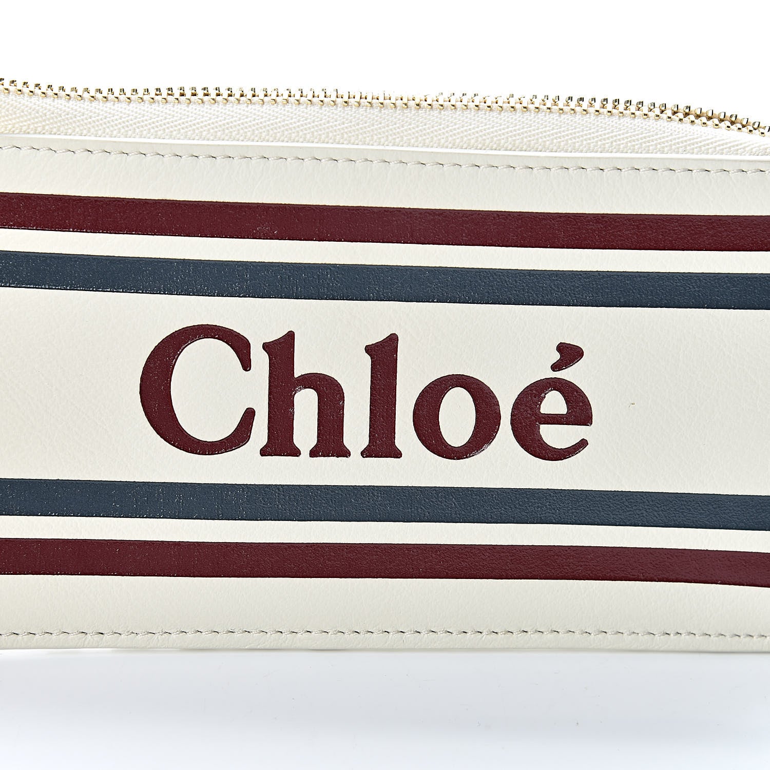 Chloe Smooth Calfskin Logo Vick Zip Card Case Natural White 6 of 9
