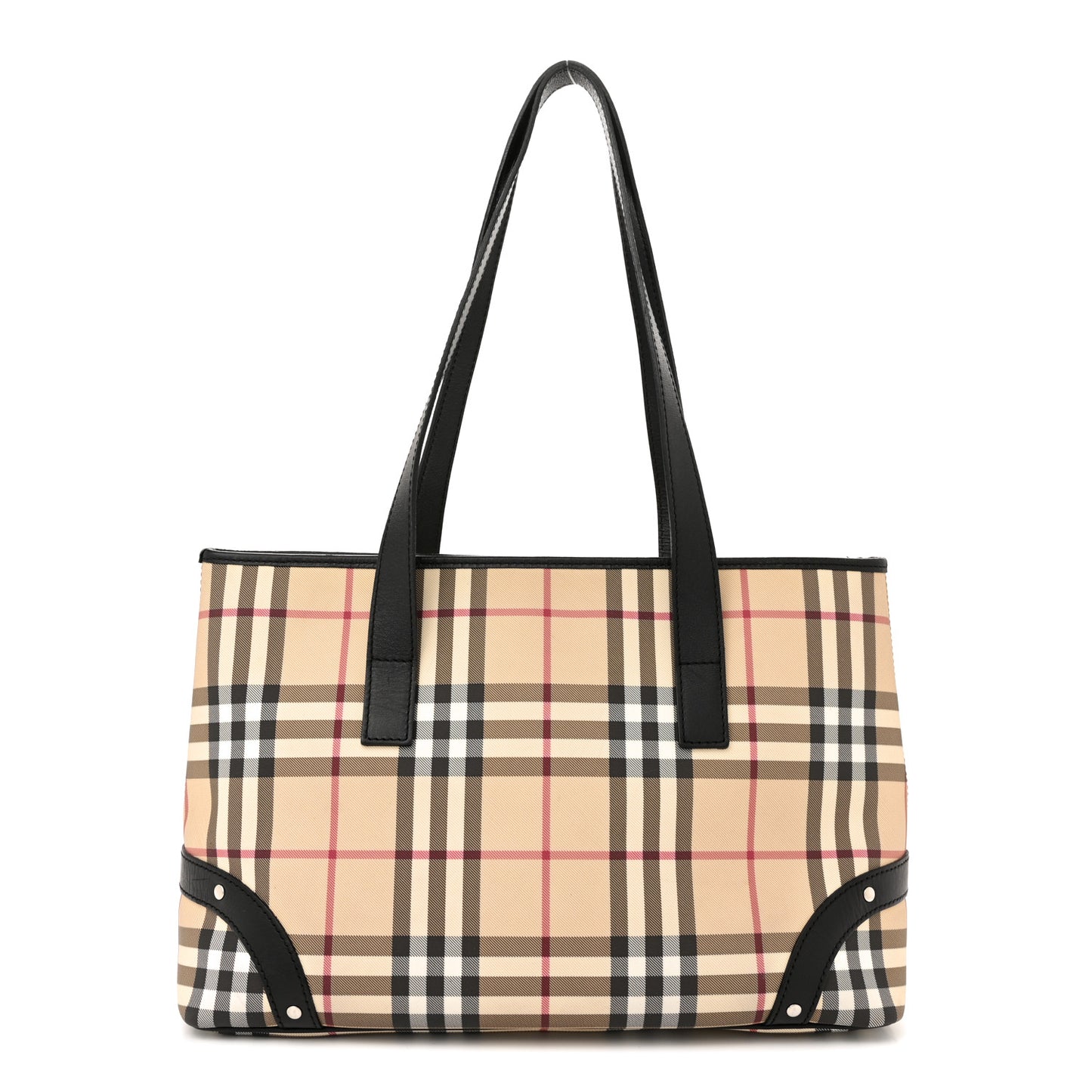 Vintage Check Studded Tote Black