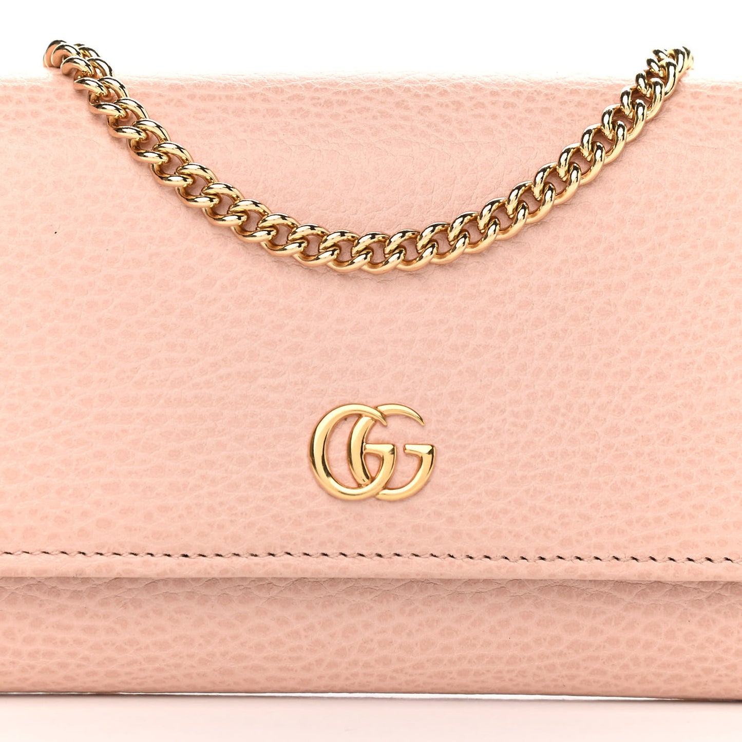 Dollar Calfskin Petite GG Marmont Wallet Chain Perfect Pink