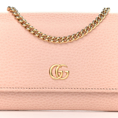 Gucci Dollar Calfskin Petite GG Marmont Wallet Chain Perfect Pink 10 of 12